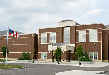 Brick, multi-story school building