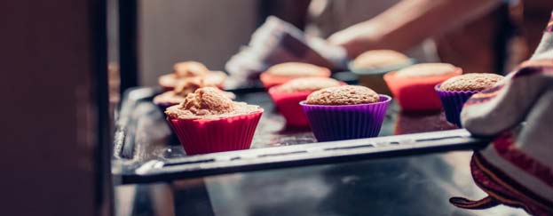 Muffins on a pan