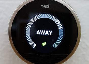 The Nest thermostat on away setting